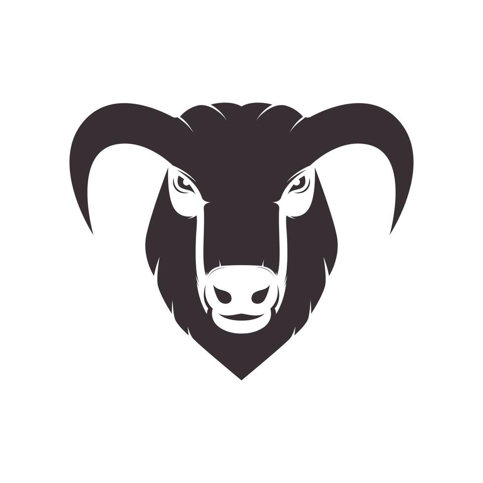 head vintage goat with good horn logo design, vector graphic symbol icon illustration creative idea