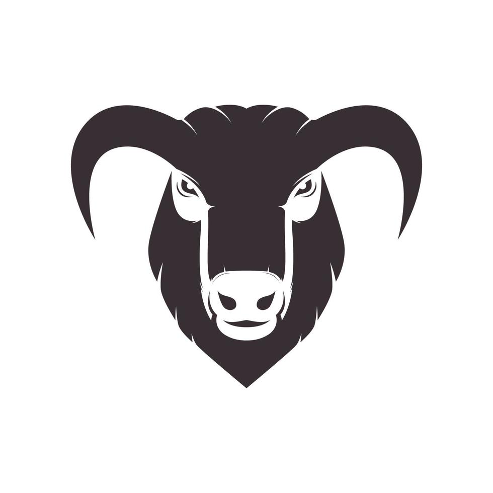 head vintage goat with good horn logo design, vector graphic symbol icon illustration creative idea