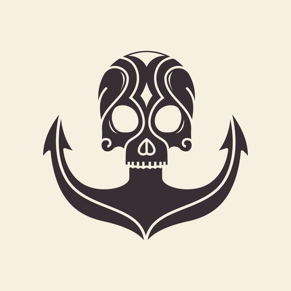 Vector de ilustración de logotipo de calavera de piratas