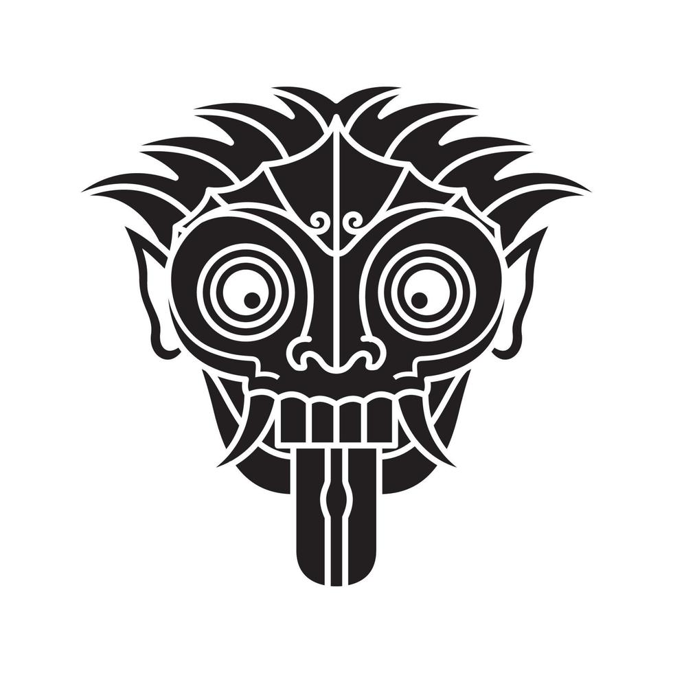 indonesian mask culture traditional black logo design, vector graphic symbol icon illustration creative idea