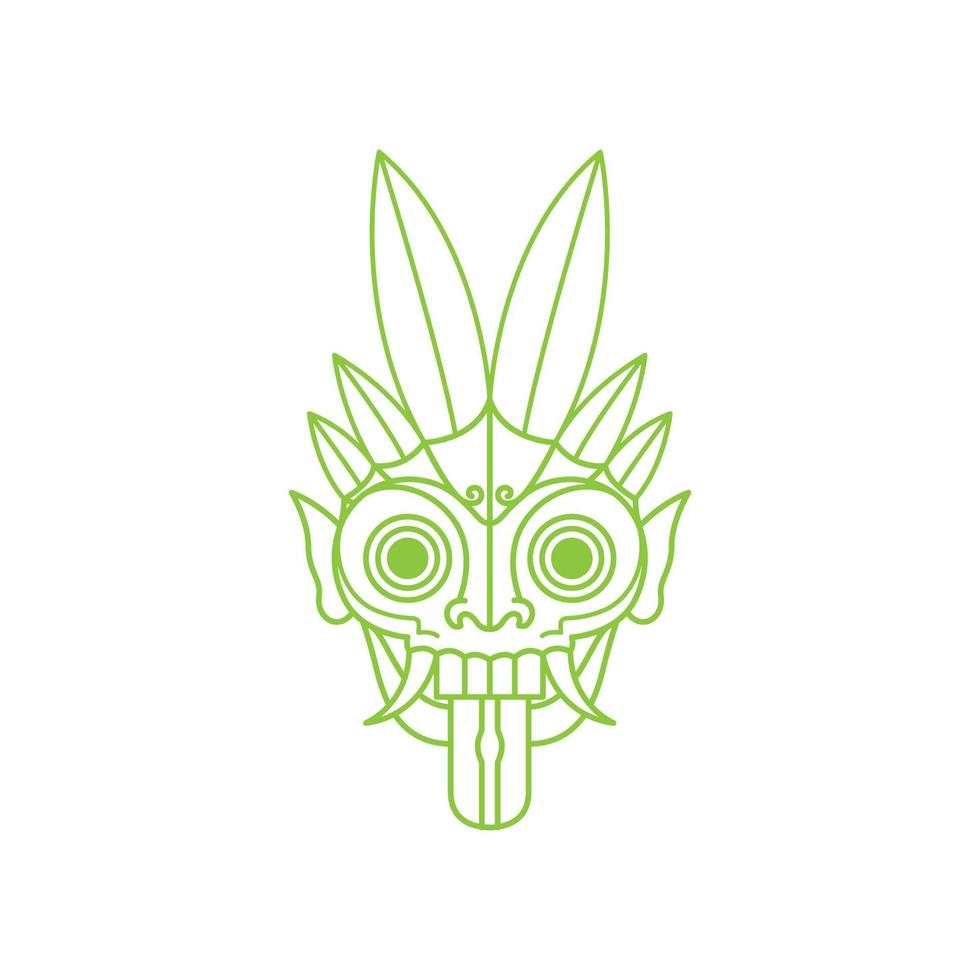 cultura de máscaras de indonesia diseño de logotipo verde tradicional, símbolo gráfico vectorial icono ilustración idea creativa vector