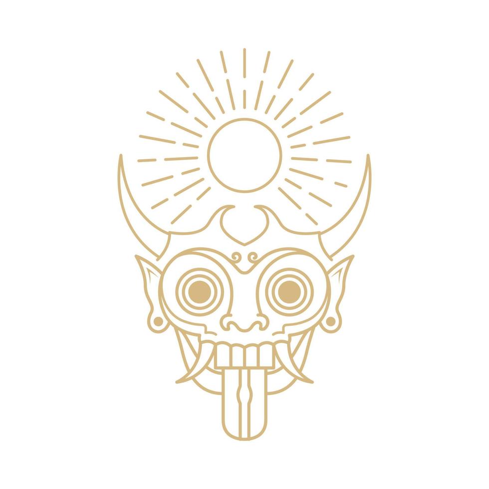 Indonesia mask culture traditional hipster logo design, vector graphic symbol icon illustration creative idea