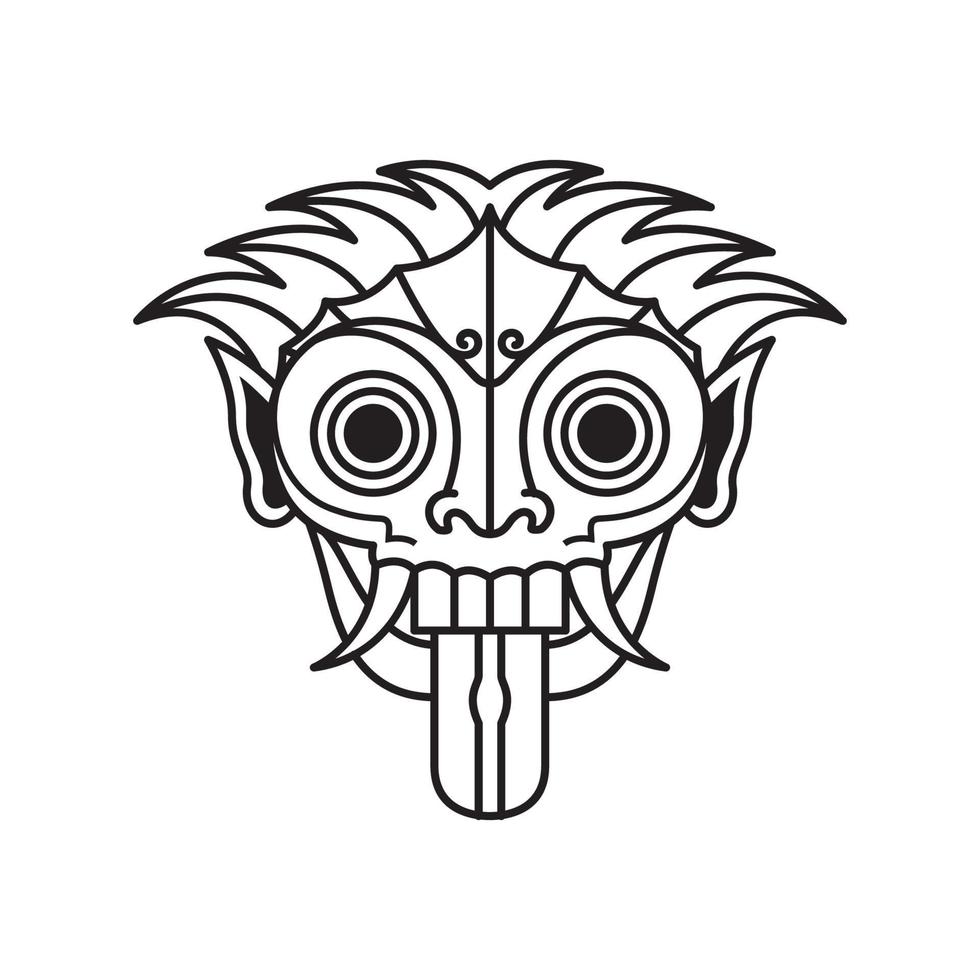 indonesian mask culture traditional hipster logo design, vector graphic symbol icon illustration creative idea