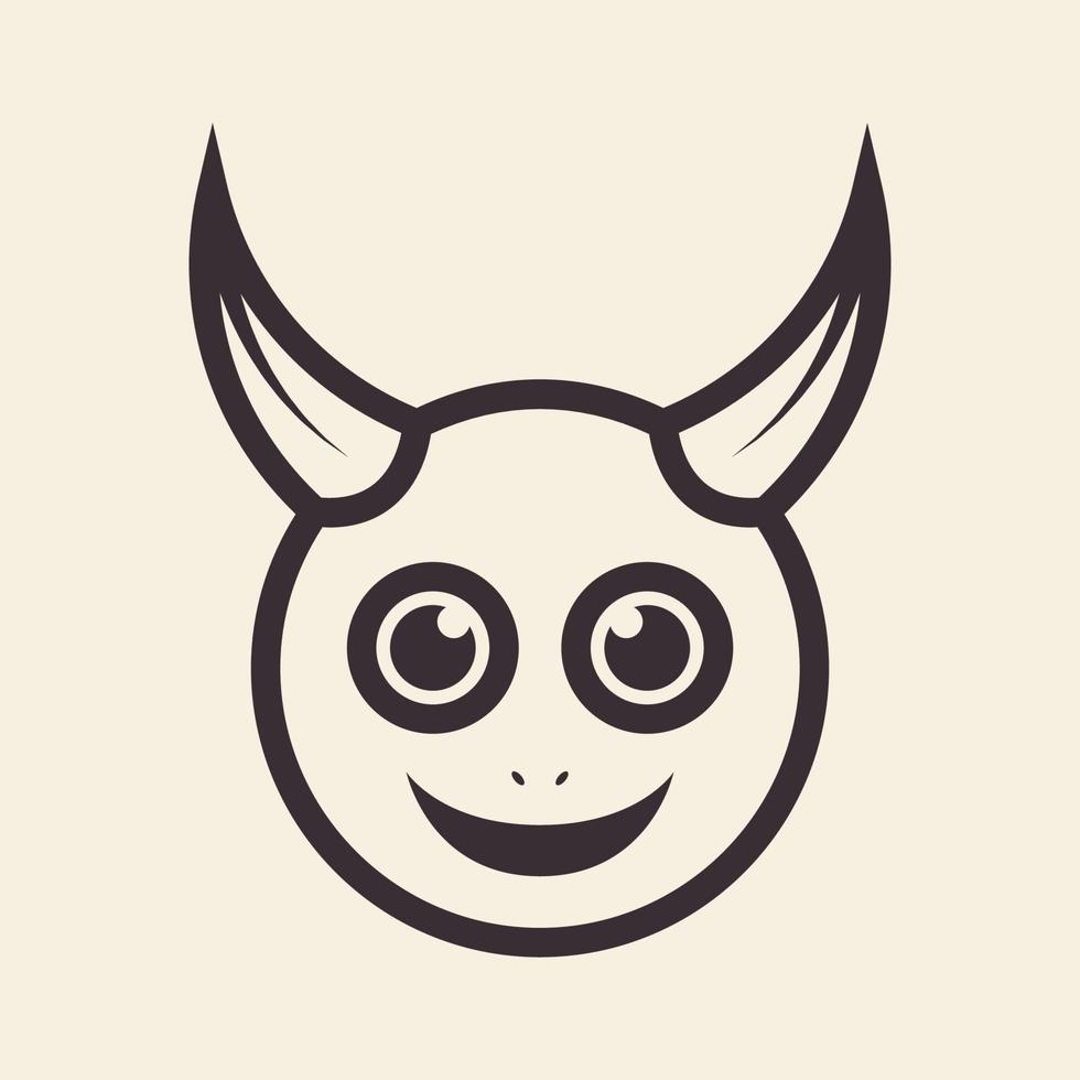 cute monster horn hipster logo design, vector graphic symbol icon illustration creative idea
