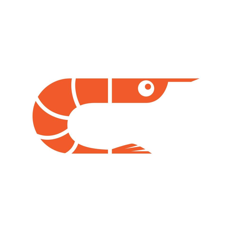 diseño de logotipo minimalista de camarones geométricos, ilustración de icono de símbolo gráfico vectorial idea creativa vector