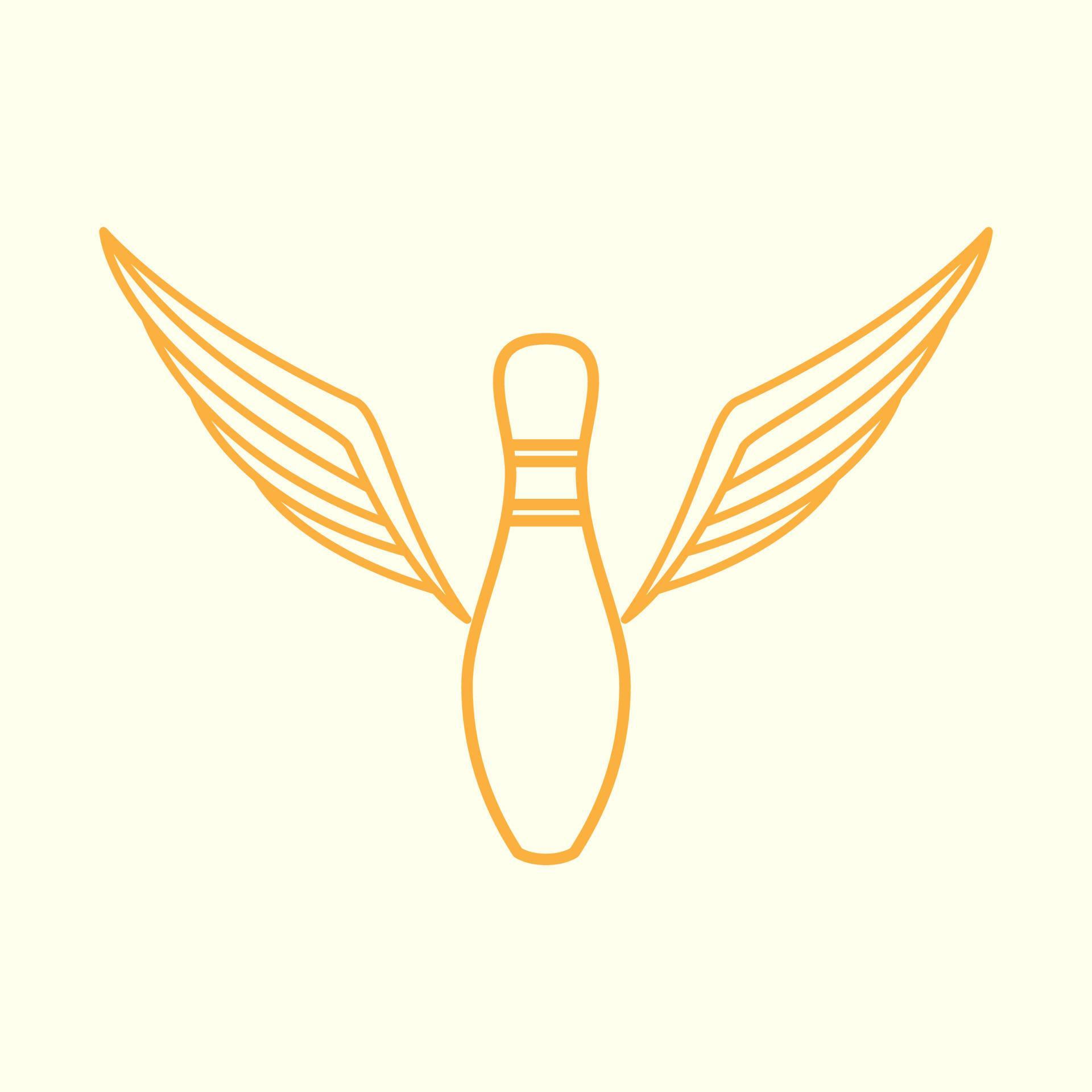 bowling pin with wings logo design, vector graphic symbol icon
