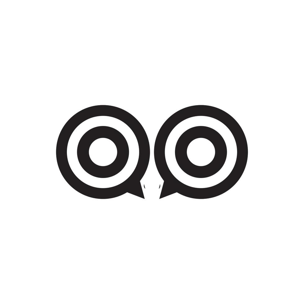 circle geometric eyes owl bird logo design, vector graphic symbol icon illustration creative idea