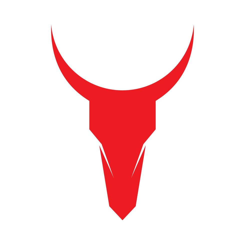 colored vintage red horn cow logo design, vector graphic symbol icon illustration creative idea