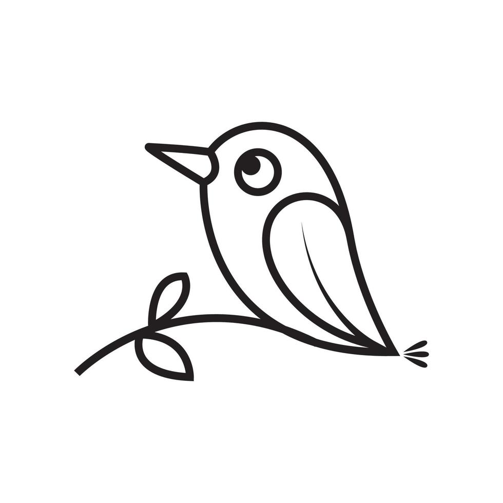 diseño de logotipo de pájaro pequeño simple de línea, símbolo gráfico vectorial icono ilustración idea creativa vector