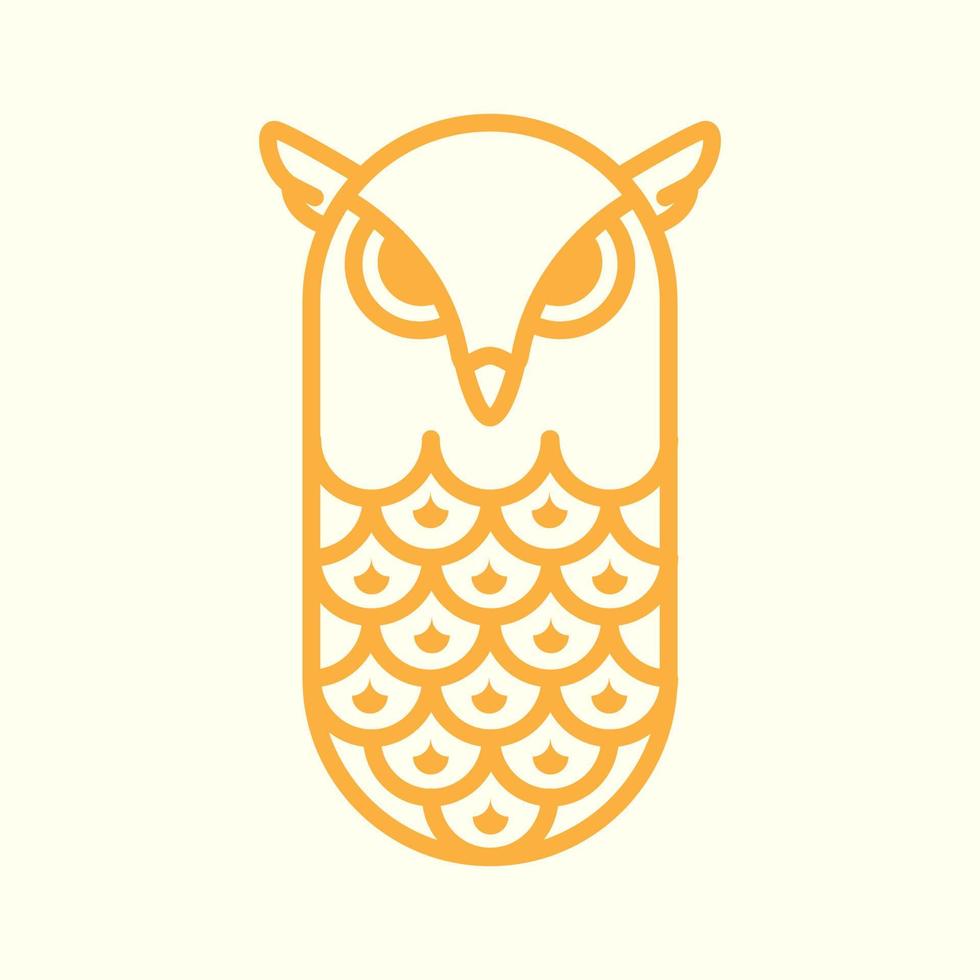 búho con diseño de logotipo de fruta de piña, símbolo gráfico vectorial icono ilustración idea creativa vector