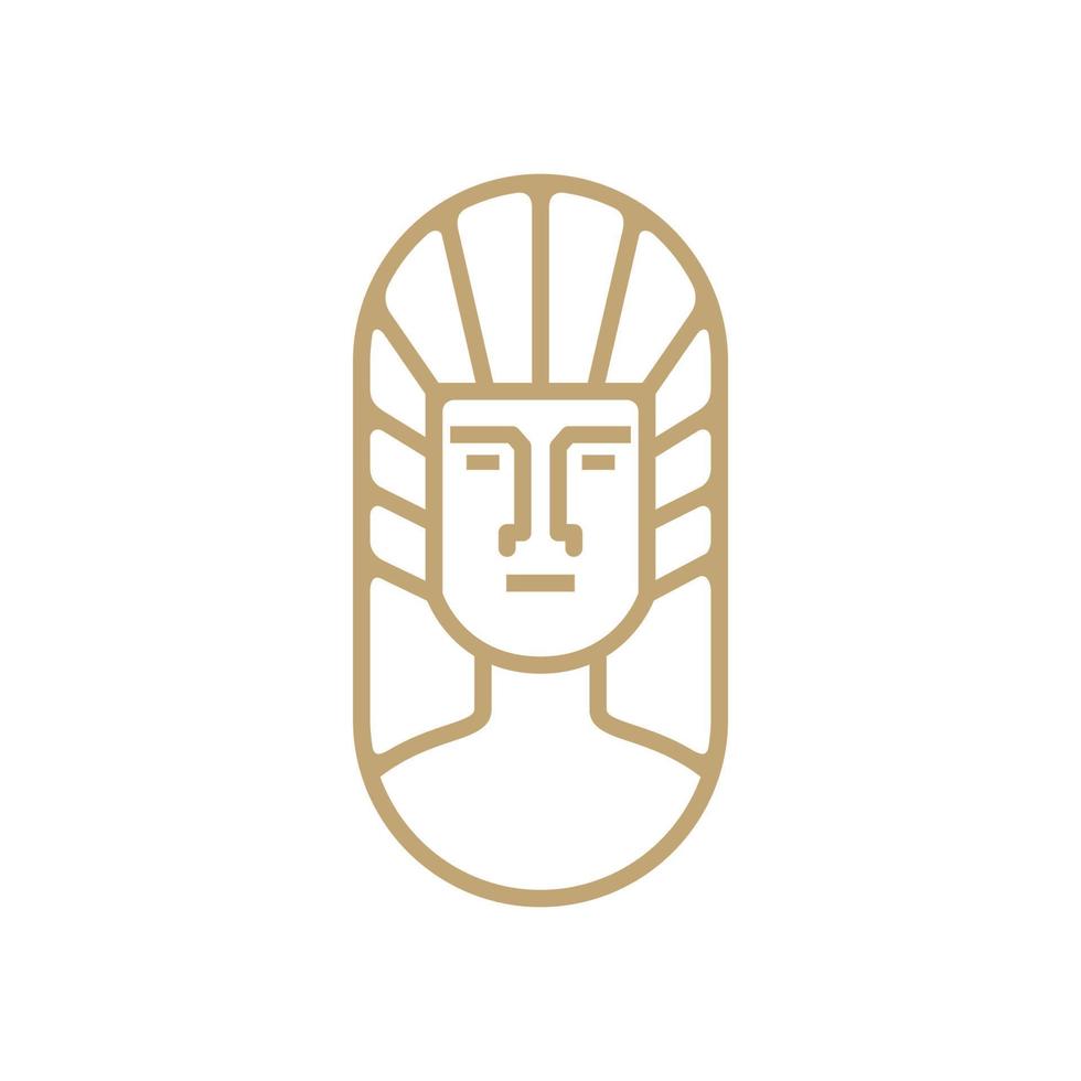 cabeza rey egipto leyenda diseño de logotipo, símbolo gráfico vectorial icono ilustración idea creativa vector