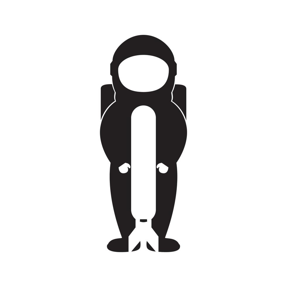 negative space astronaut with rocket logo design, vector graphic symbol icon illustration creative idea