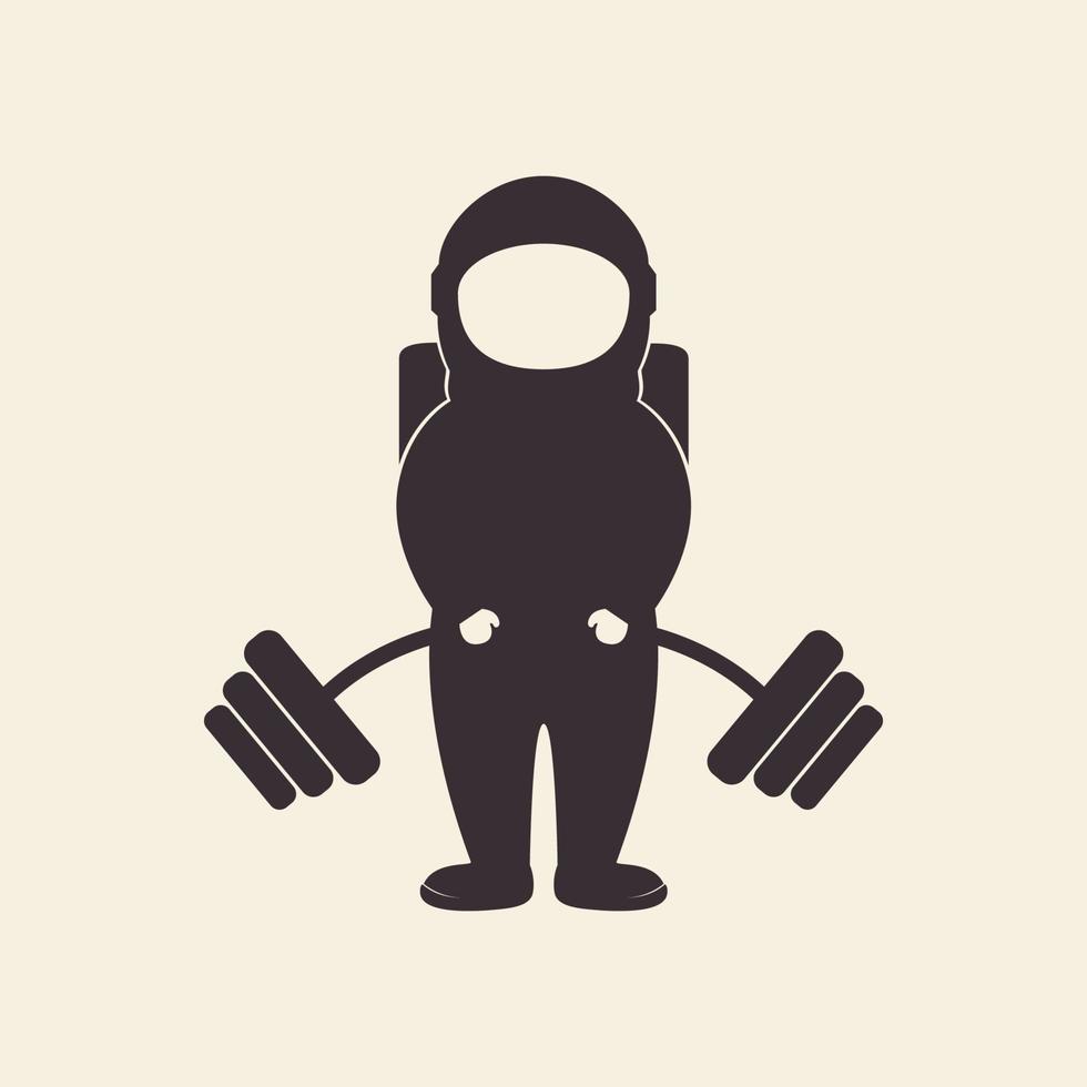 astronauta con diseño de logotipo de gimnasio, símbolo gráfico vectorial icono ilustración idea creativa vector