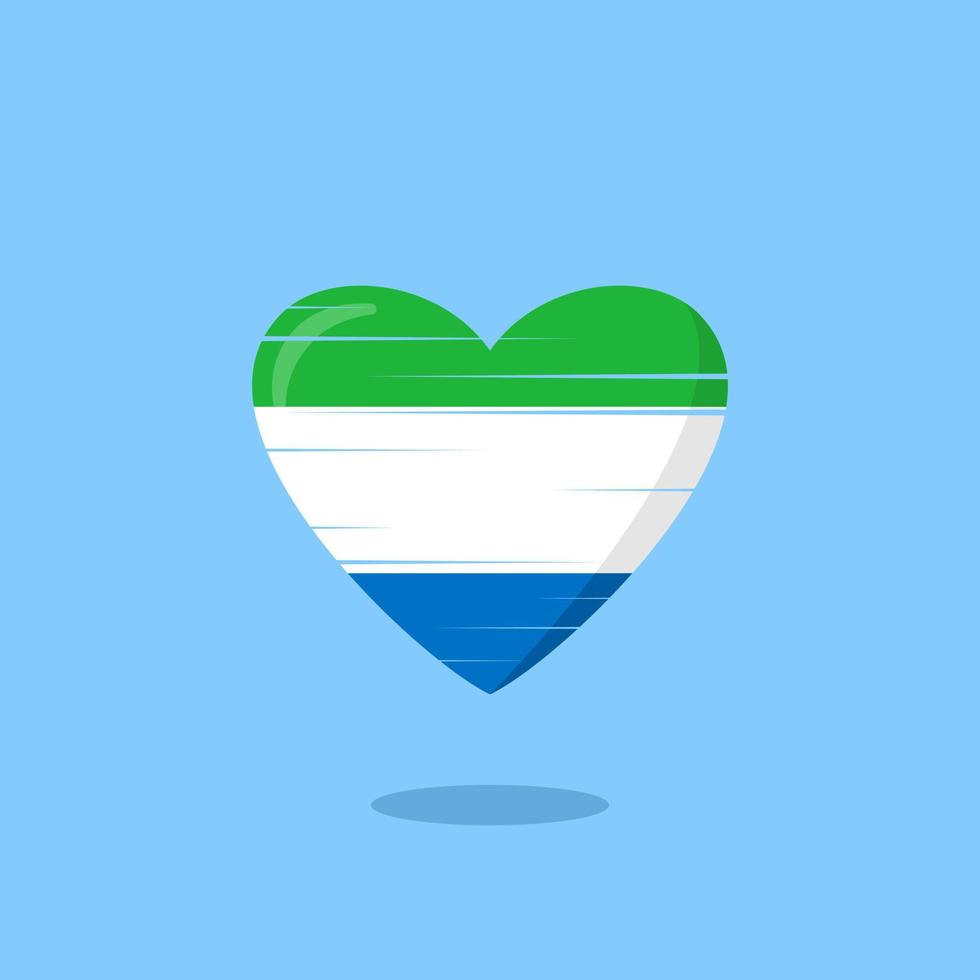 Sierra leone flag shaped love illustration vector