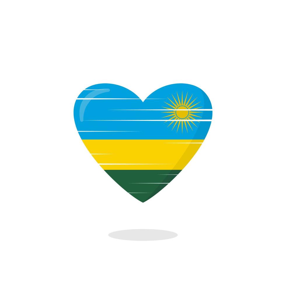 Rwanda flag shaped love illustration vector