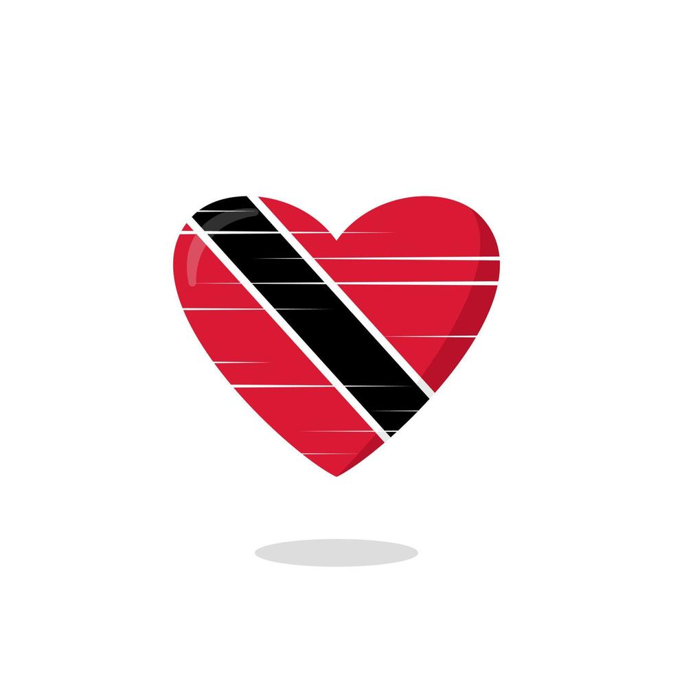 ilustración de amor en forma de bandera de trinidad y tobago vector