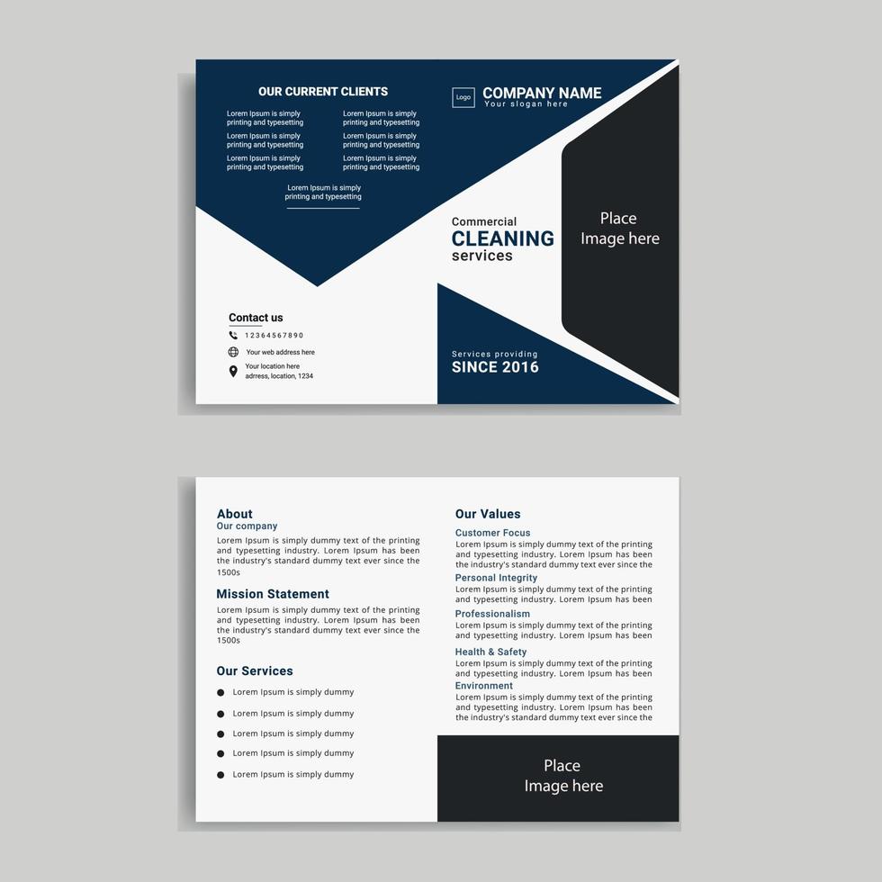 Bi-fold flyer design or 4 pages flyer design vector