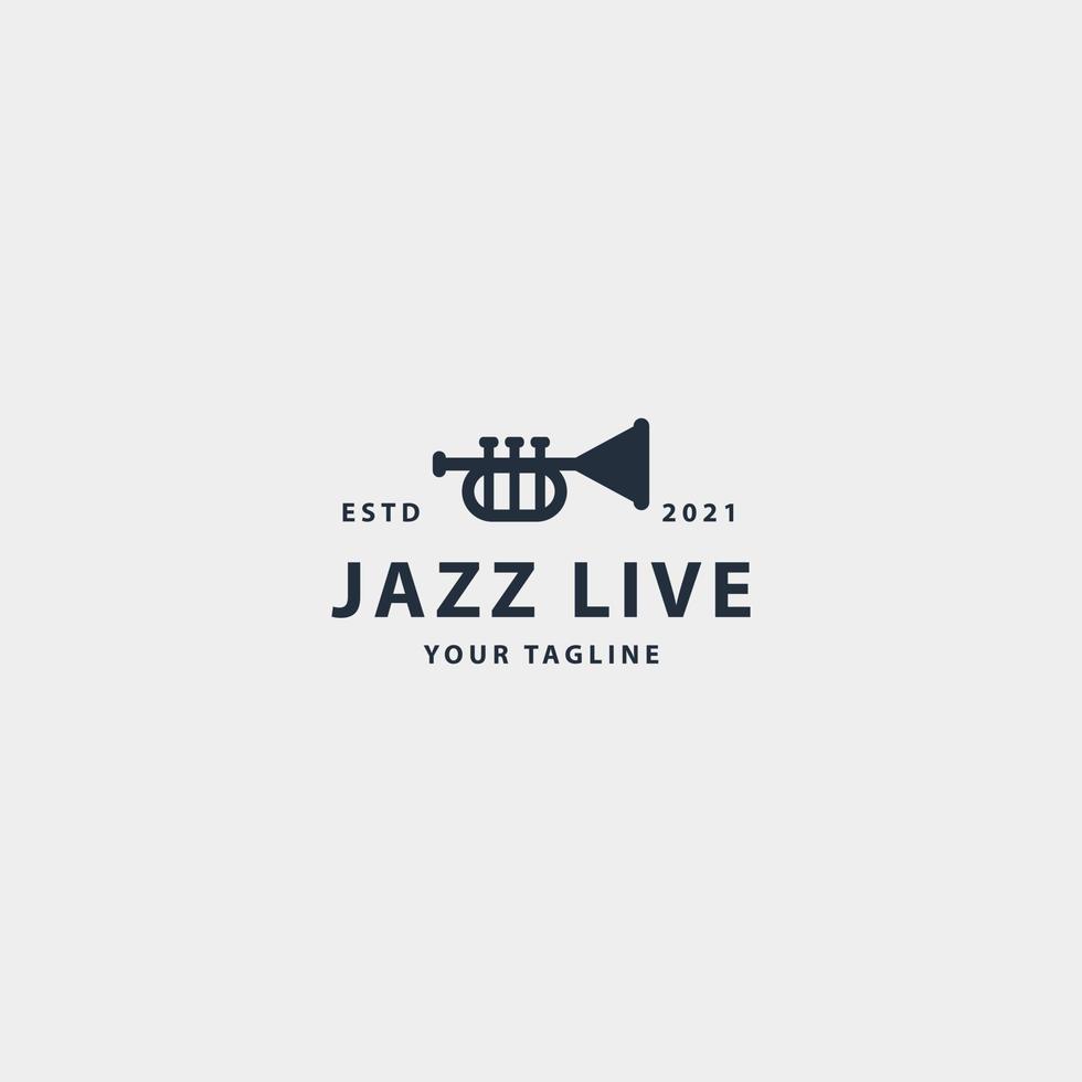 jazz en vivo icono signo símbolo hipster vintage logo vector