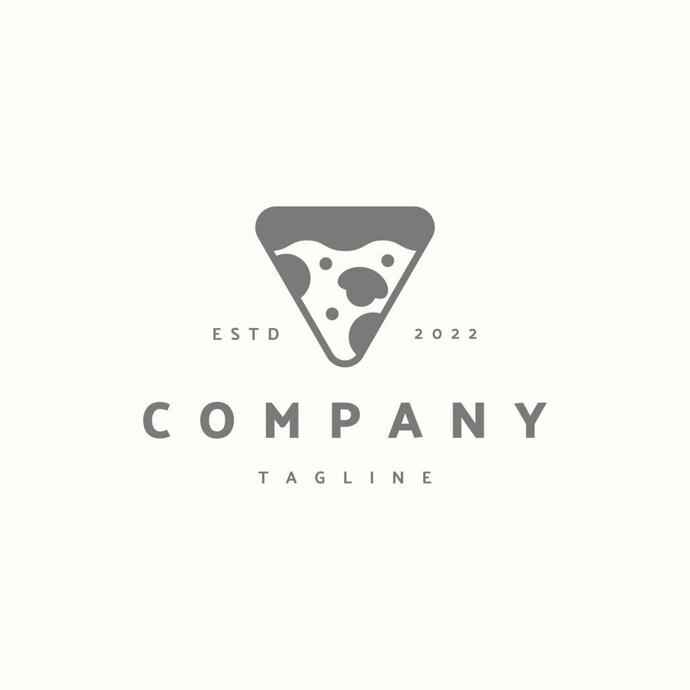 símbolo de signo de icono premium de pizza. logotipo de la vendimia inconformista vector