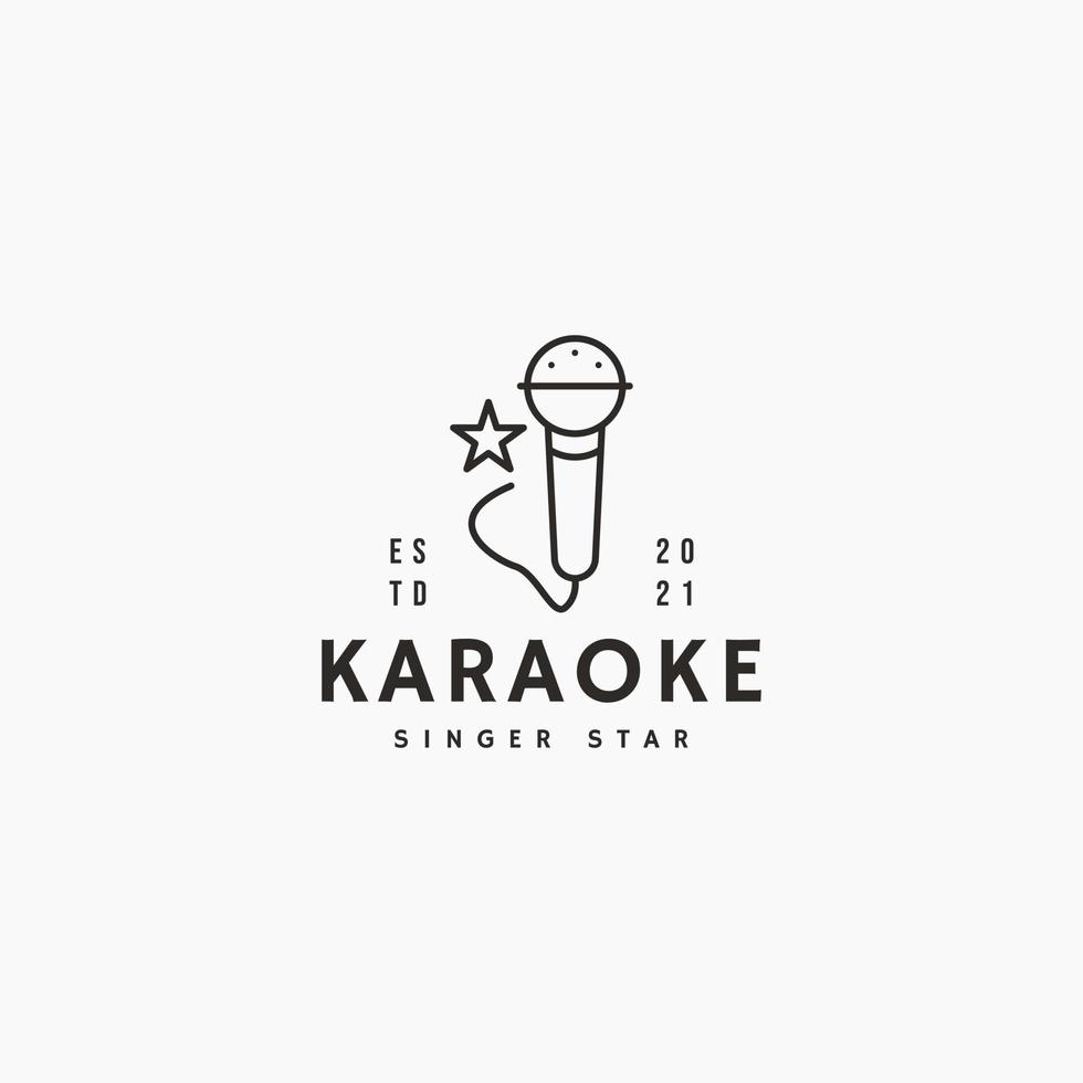 karaoke cantante estrella icono signo símbolo hipster vintage logo vector