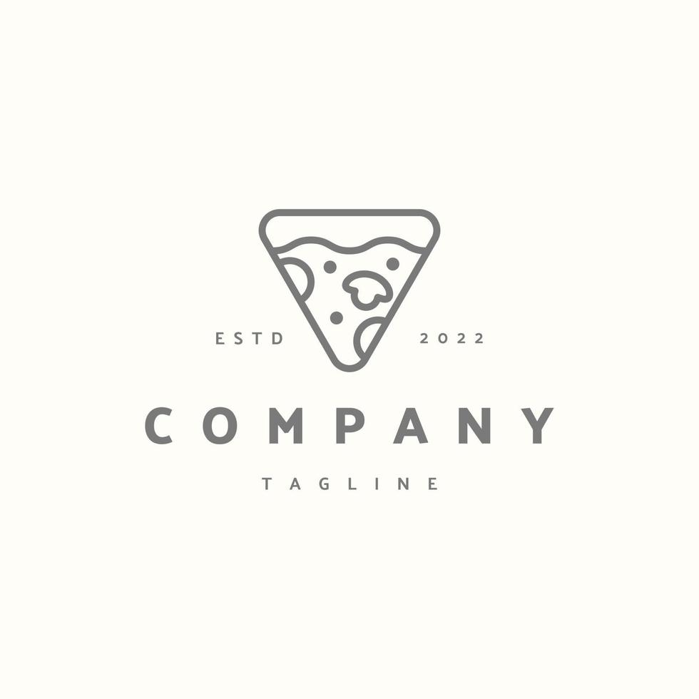 símbolo de signo de icono premium de pizza. logotipo de la vendimia inconformista vector