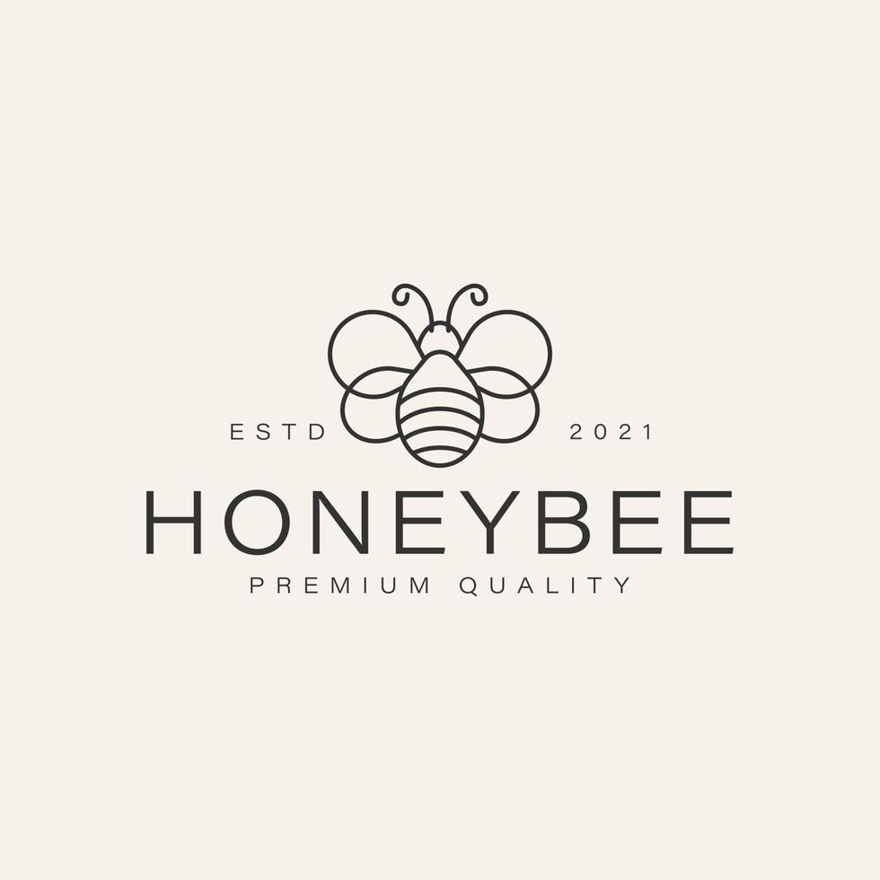 Honey bee icon sign symbol hipster vintage logo vector
