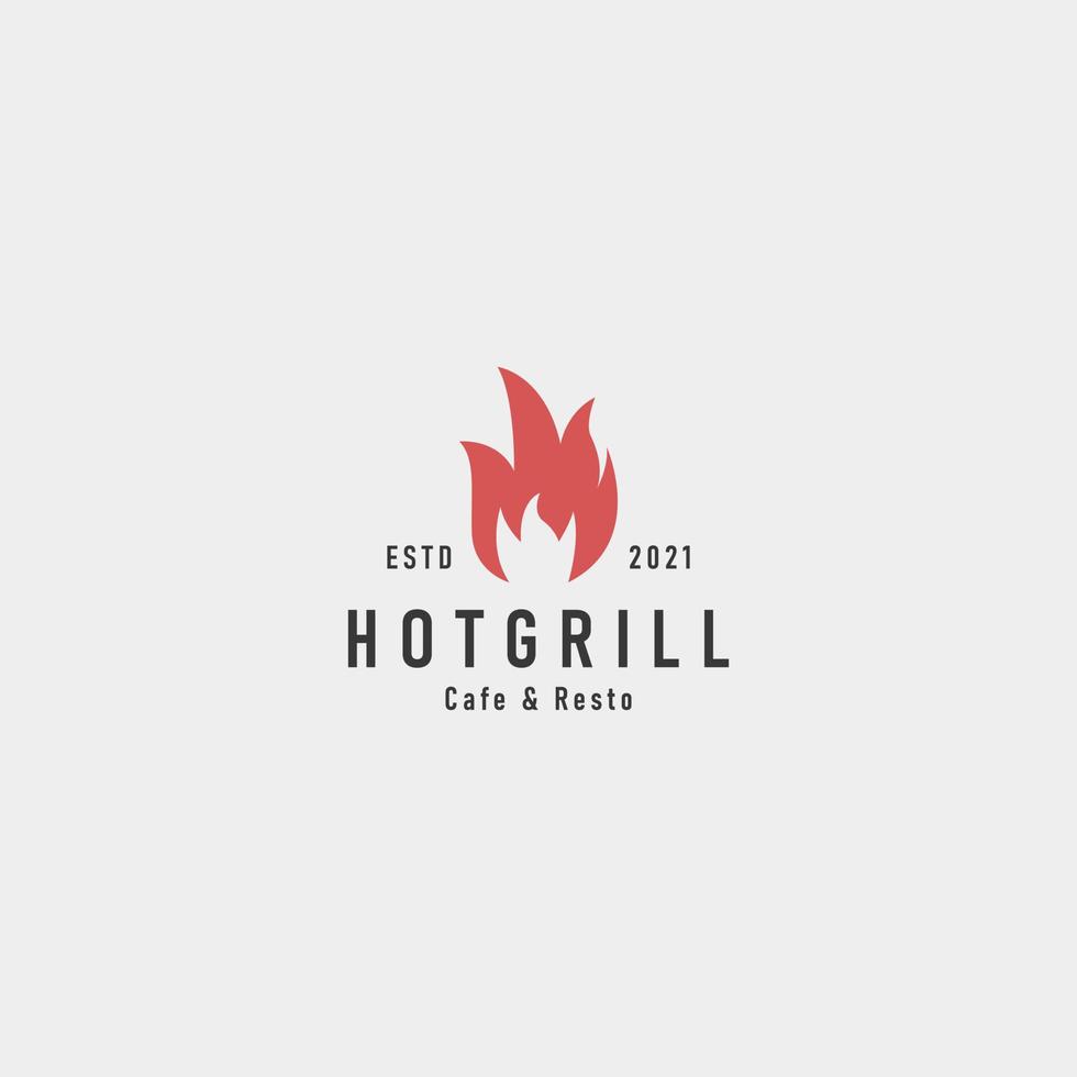 Hot grill icon sign symbol hipster vintage logo vector