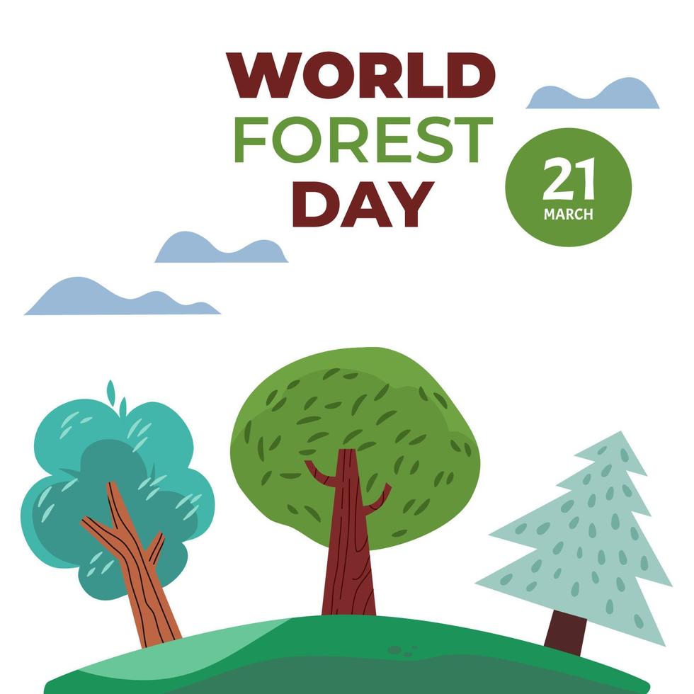 dia mundial de los bosques vector