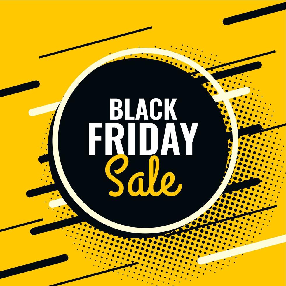 black friday yellow and black abstract sale banner template vector