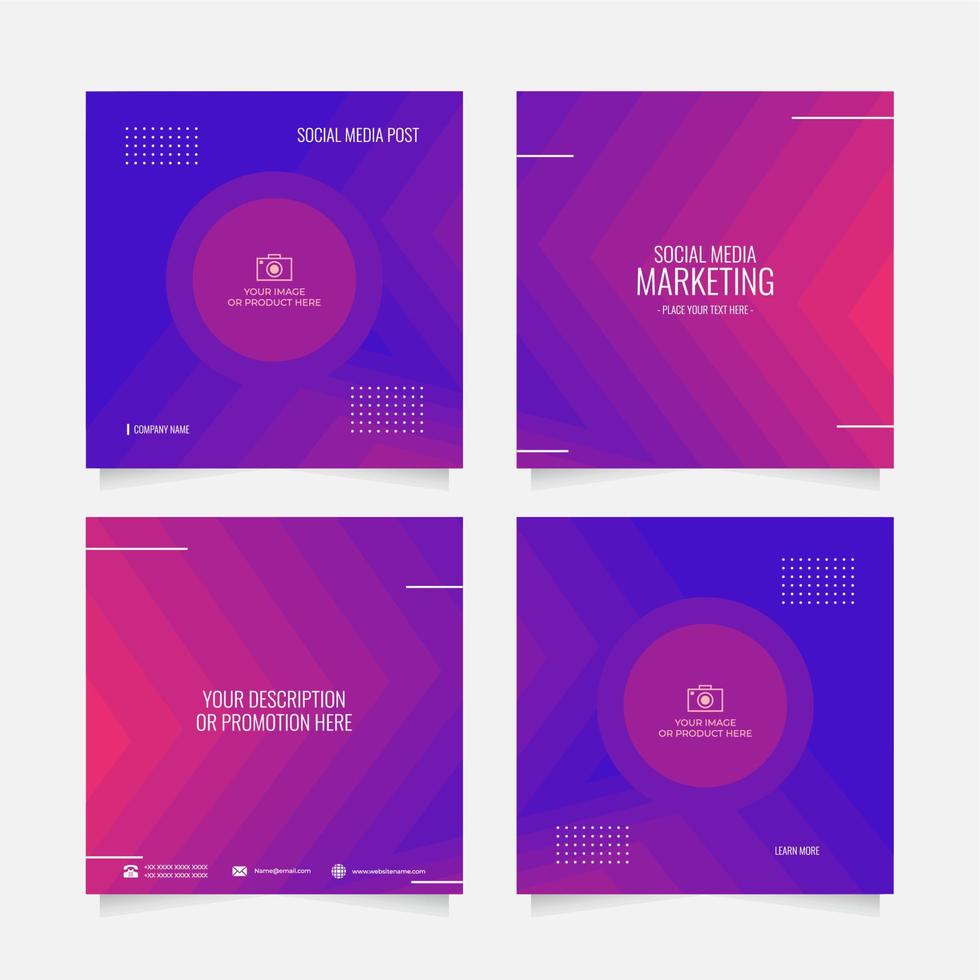 social media post promotion business set vector