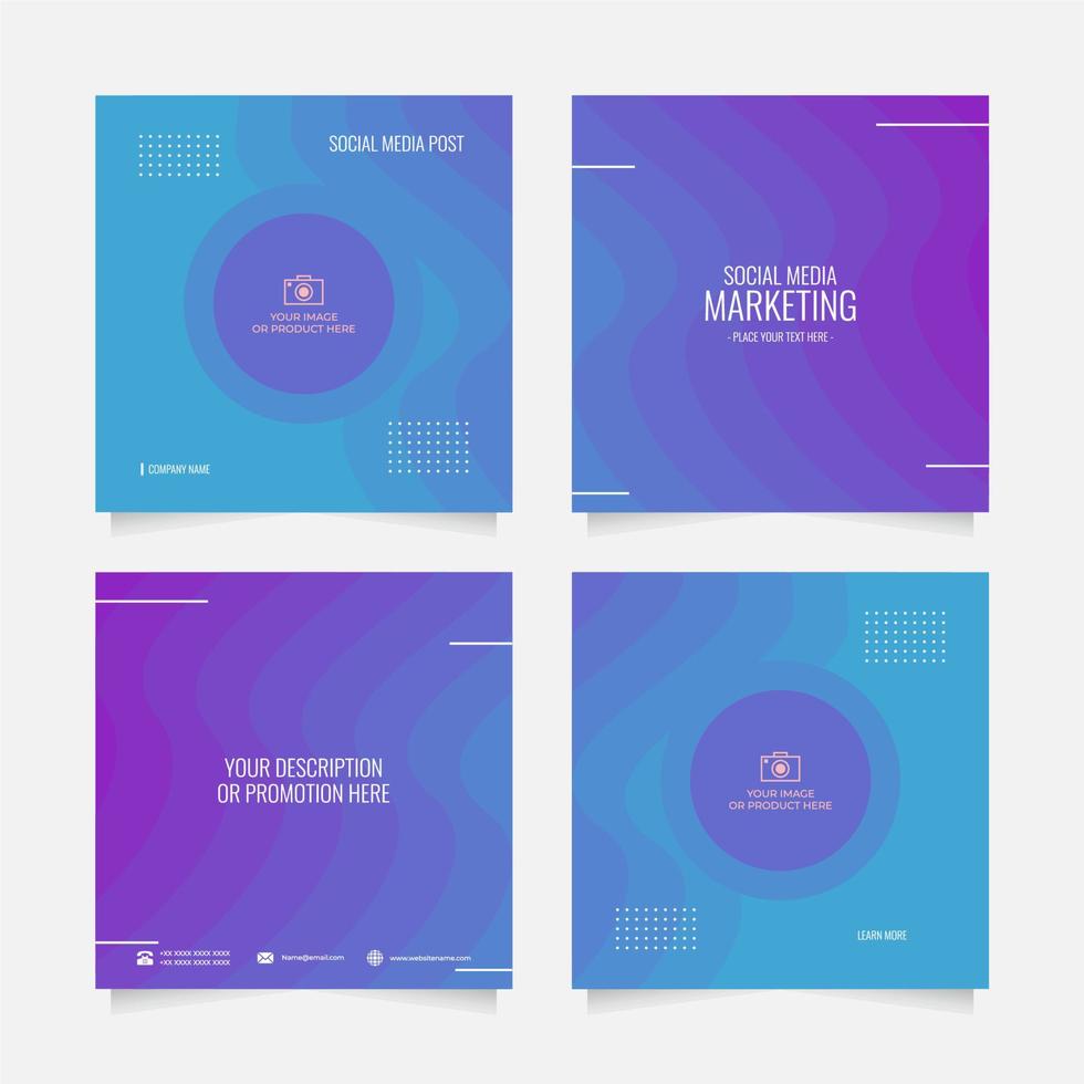 social media post promotion business set vector