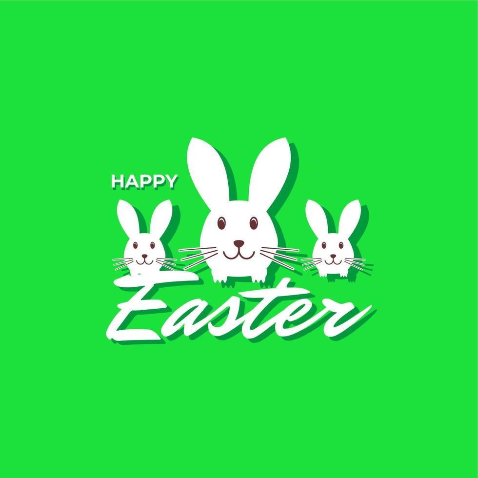 gráfico vectorial de felices saludos de conejo de Pascua vector