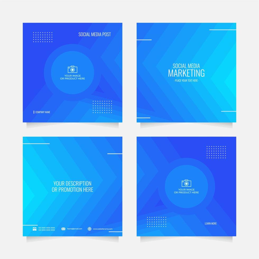 social media post promotion business set vector