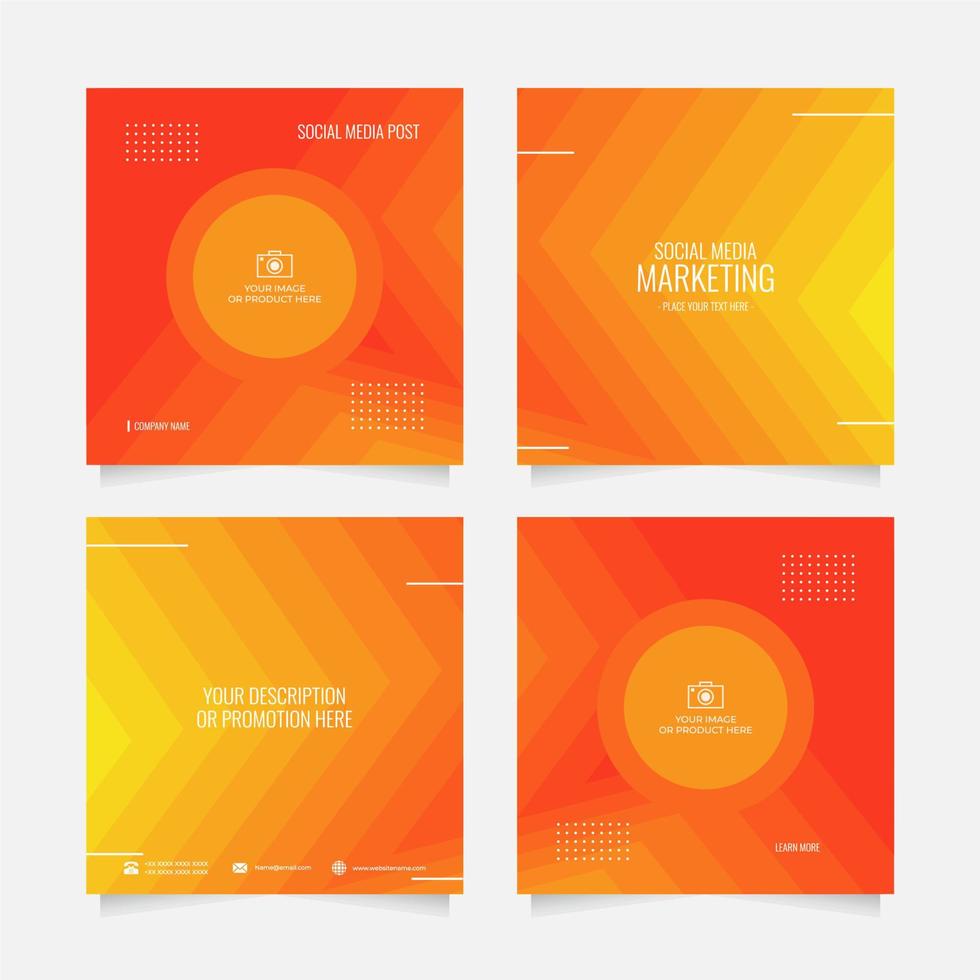social media post promotion business set vector