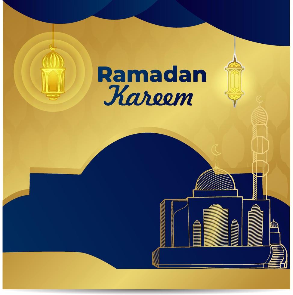 Ramadan Kareem Islamic Background Suitable For Fasting Moment Banner vector