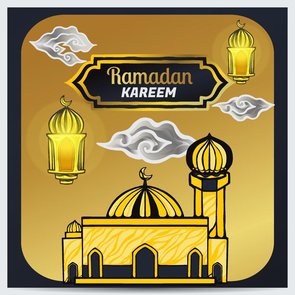 Ramadan Kareem Islamic Background Suitable For Branding Premium Vector