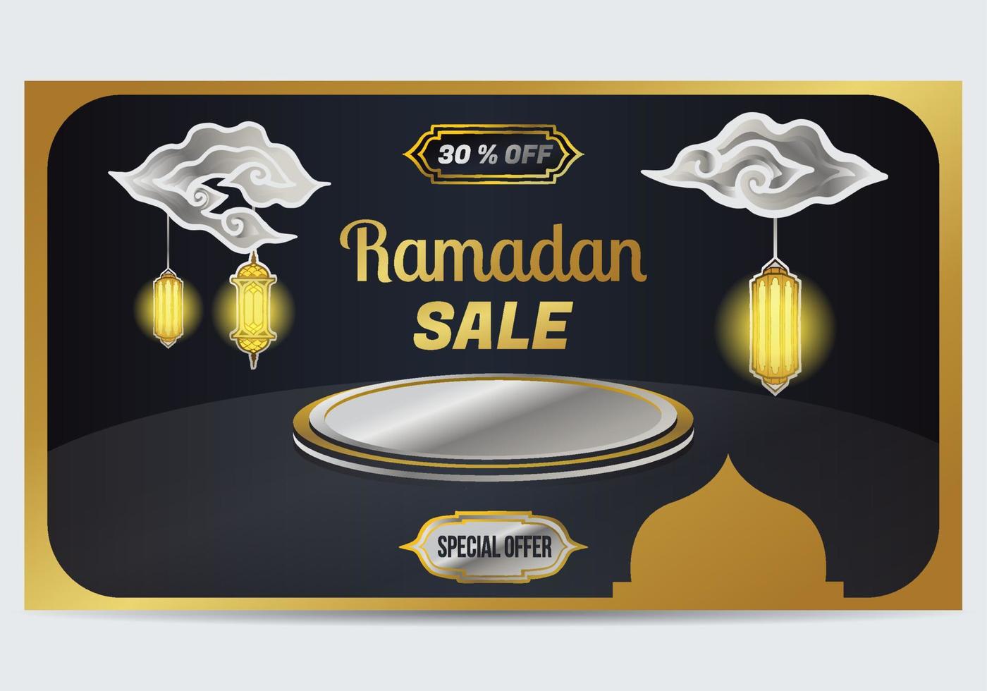 Ramadan Kareem Islamic Background Landscape Suitable For Branding Premium Vector