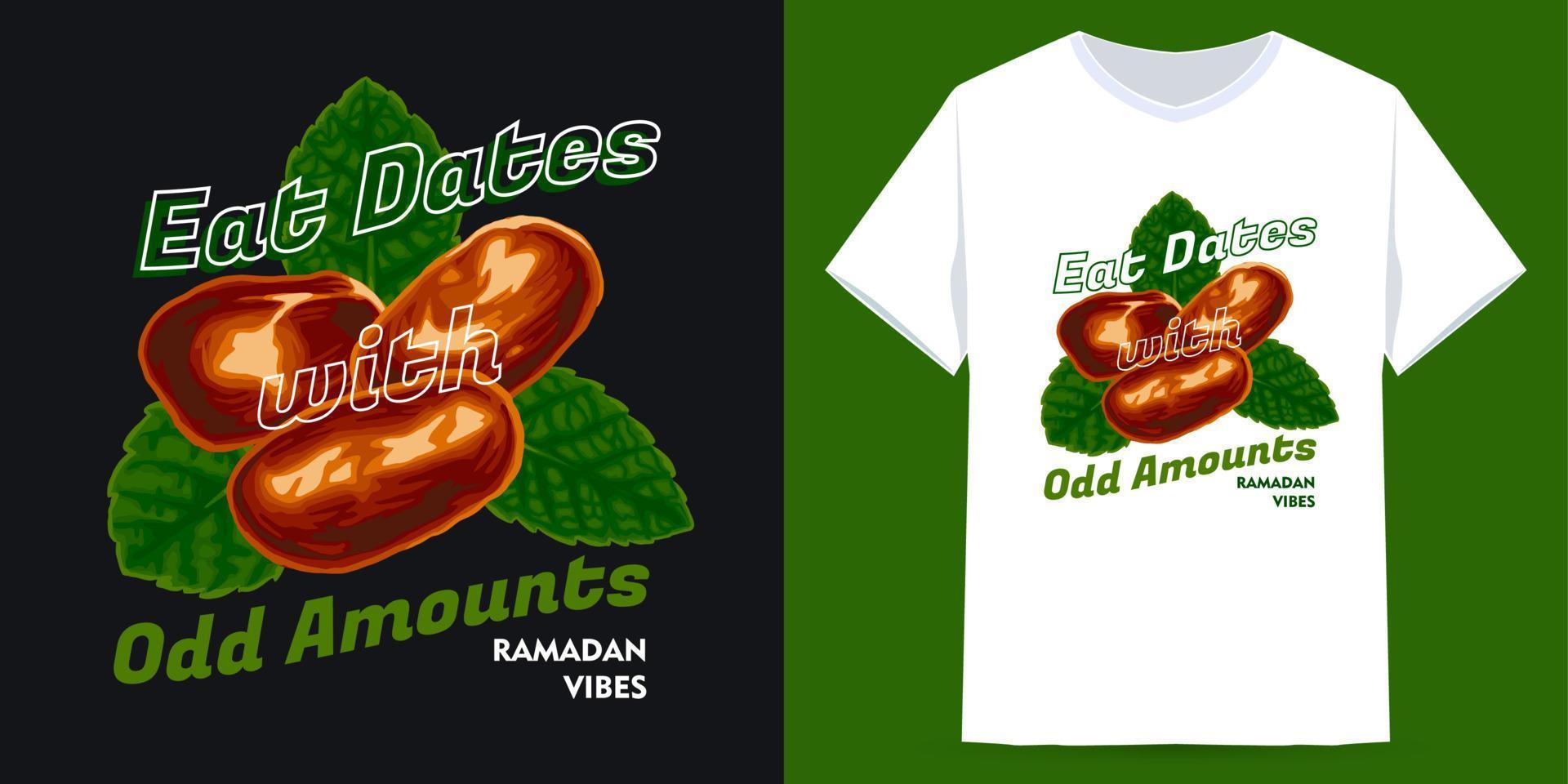 Eating Dates With Odd Amounts Suitable for Ramadan Vibes vector