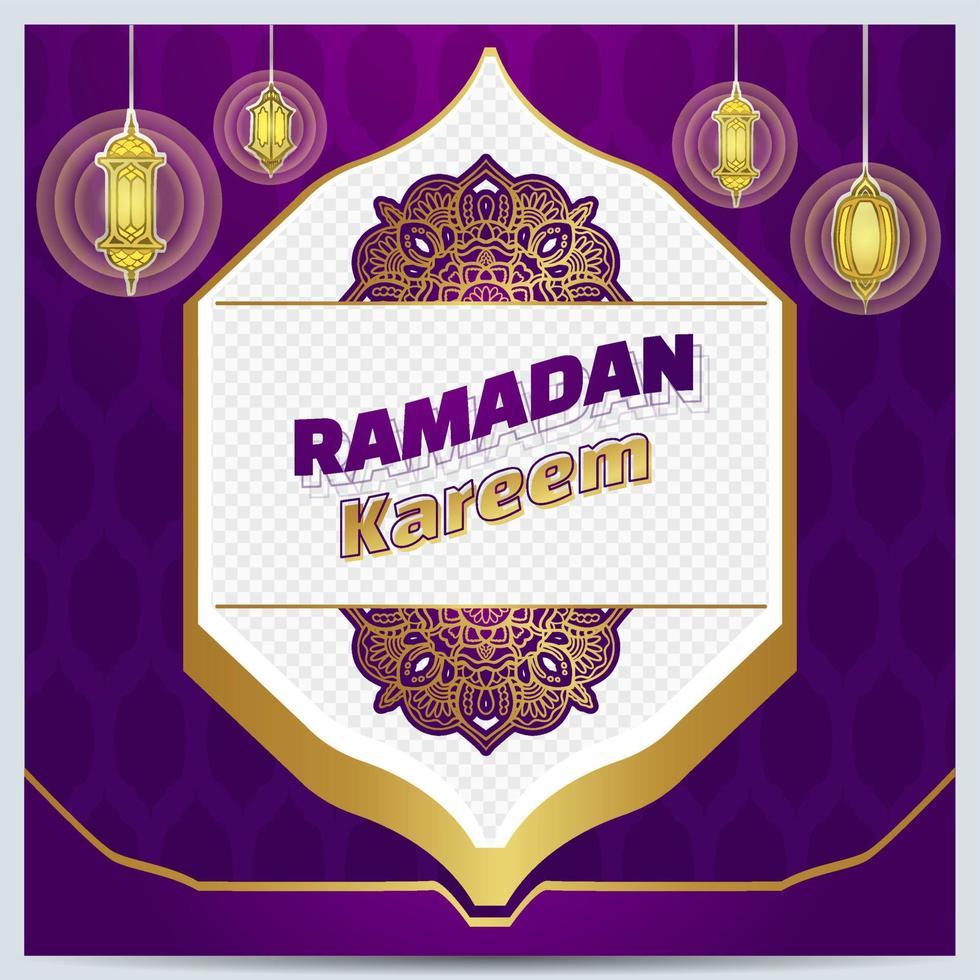 venta de ramadán de fondo islámico en color plata púrpura adecuado para la marca y publicidad vector premium