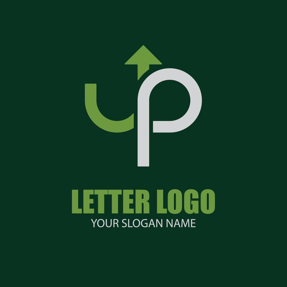 vector de logotipo de icono de letra arriba