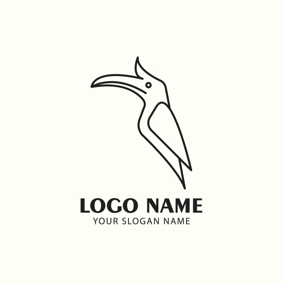 Vector of hornbill design on white background, wild animals. birds, easy editable layered vector illustration