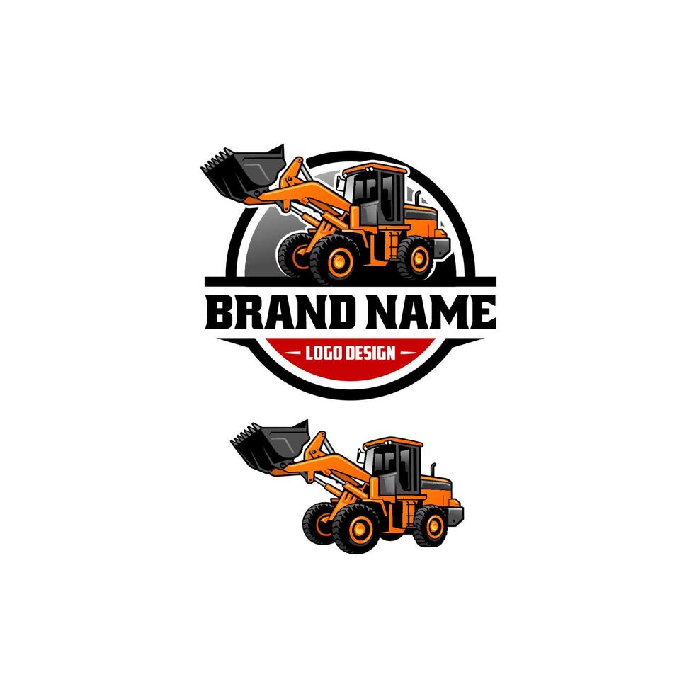 Excavator logo template. Heavy equipment logo vector for construction company