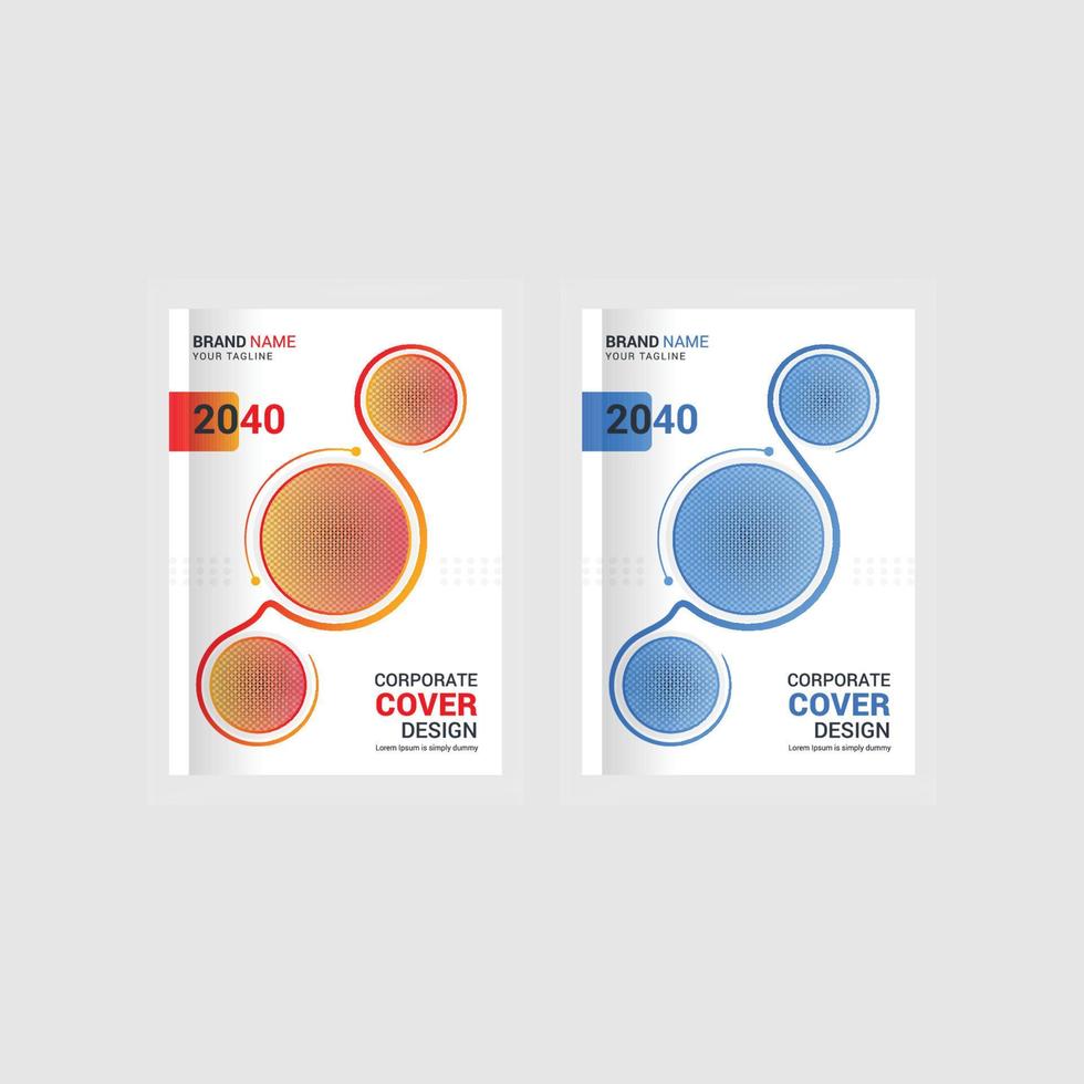 Multipurpose simple corporate book cover design template vector