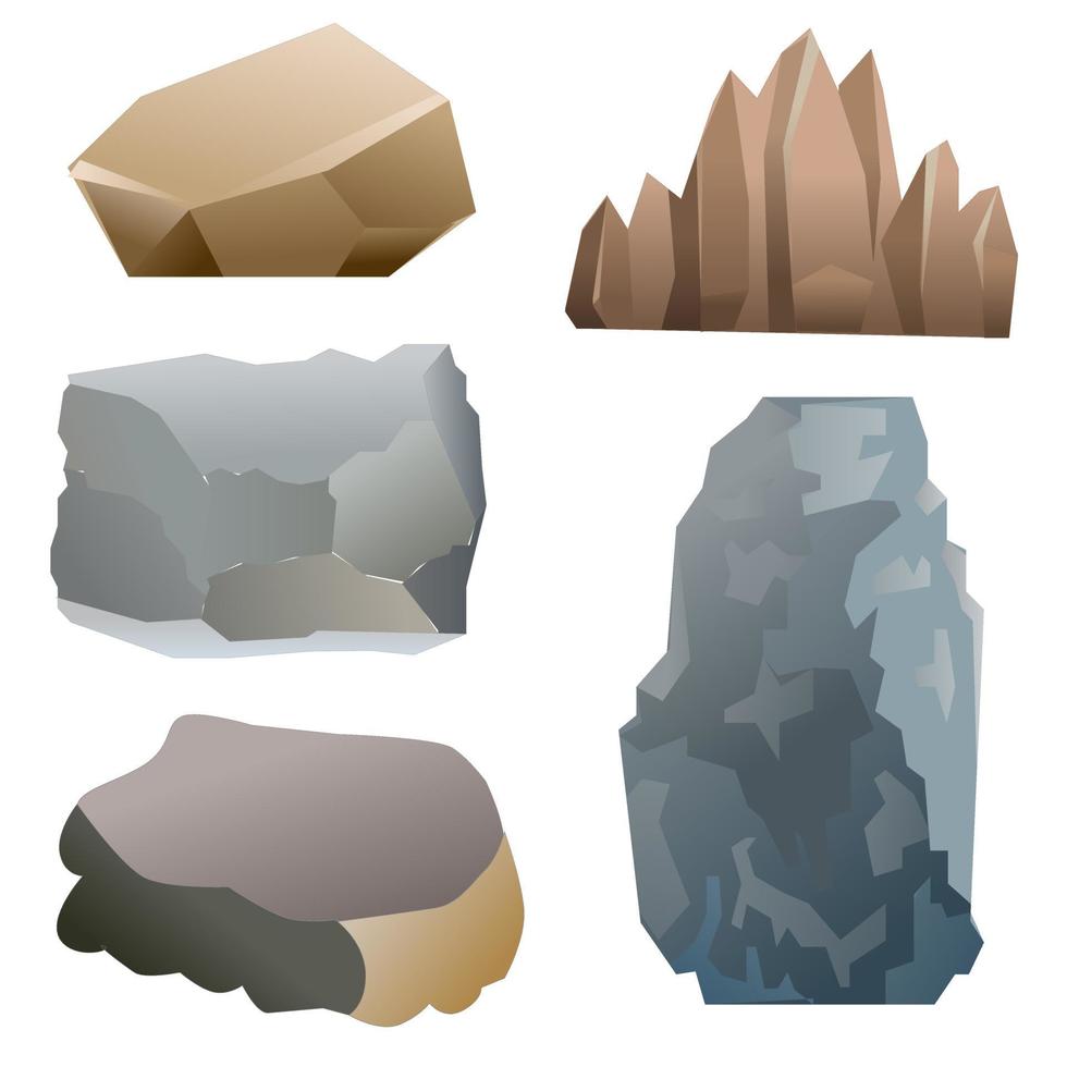conjunto de rocas y piedras vector