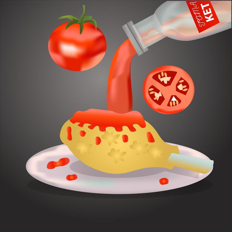 ilustración de salsa de tomate vector