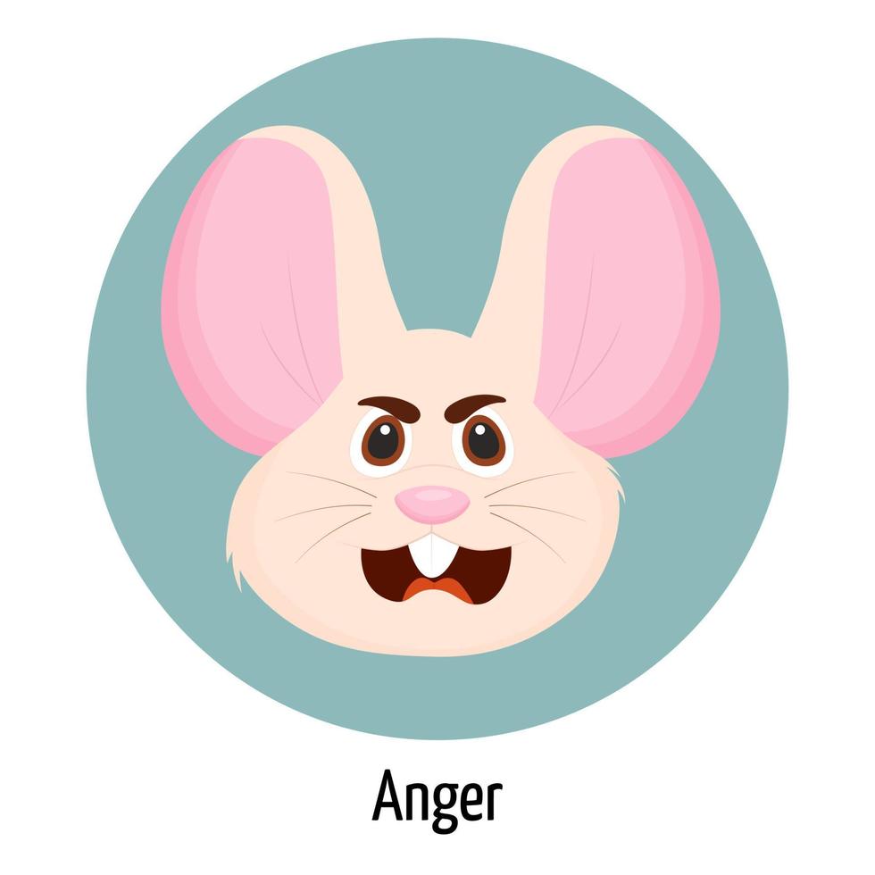 Mouse character with an evil face. Facial expression. Mouse character feelings. vector