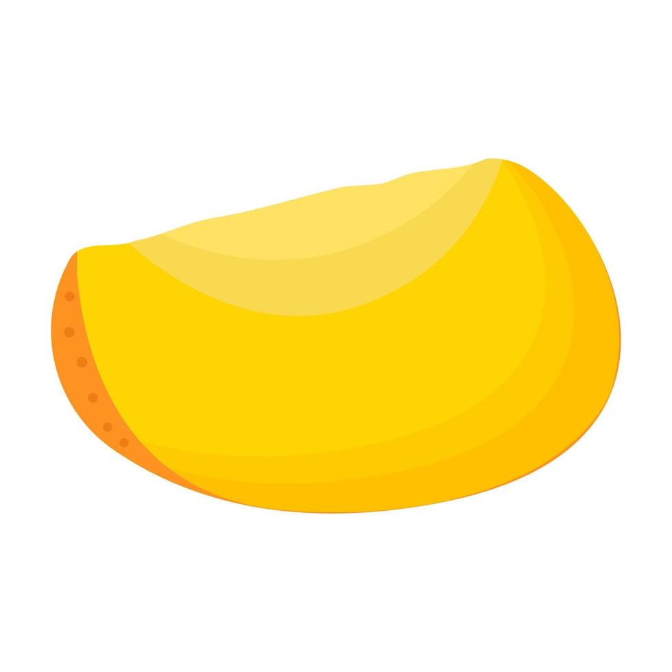 A piece of mango isolated on white background. Flat vector illustration.