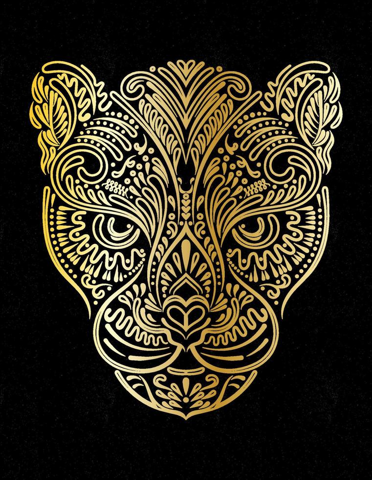 jaguar gold decoration vector