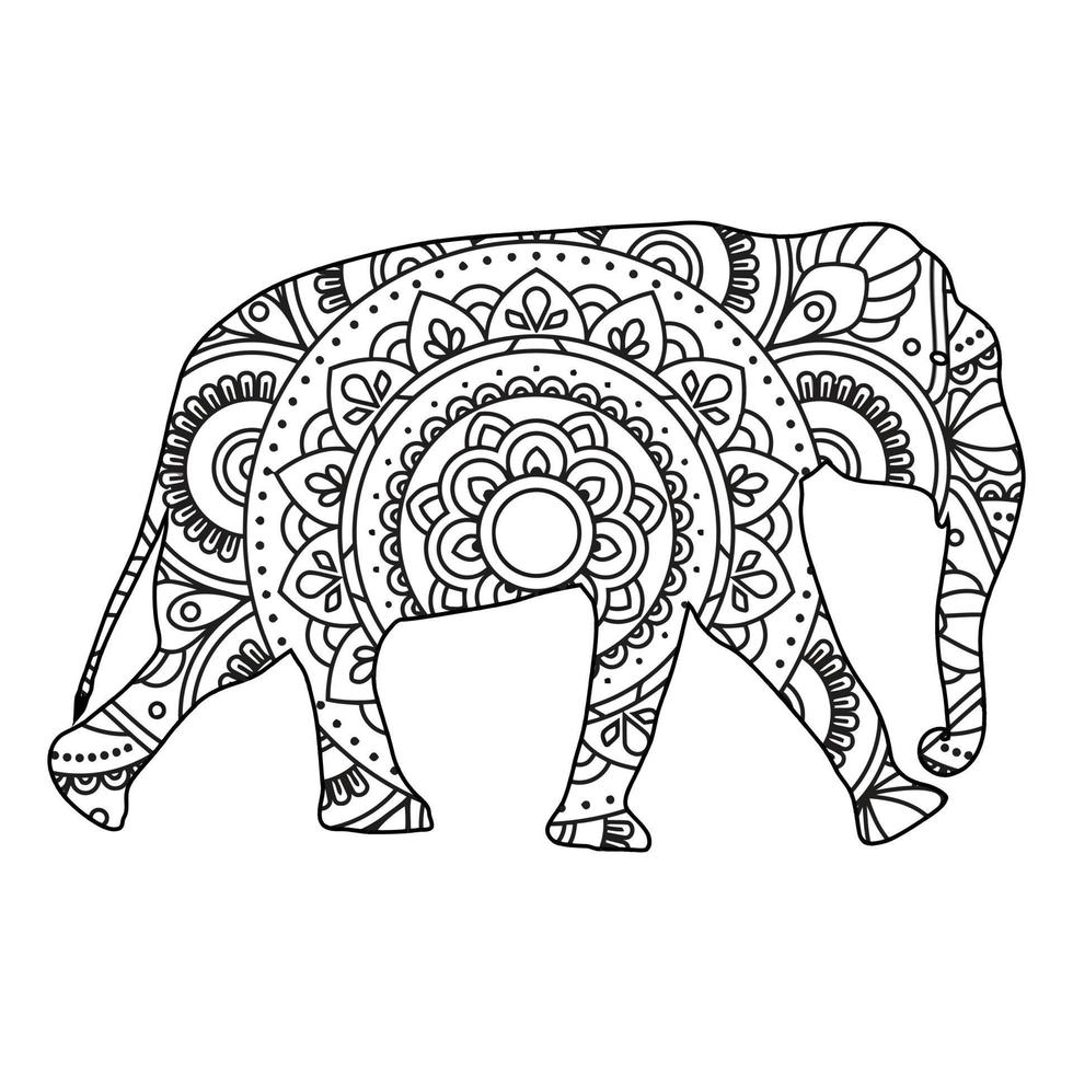 Mandala Elephant Coloring Page 6943670 Vector Art at Vecteezy