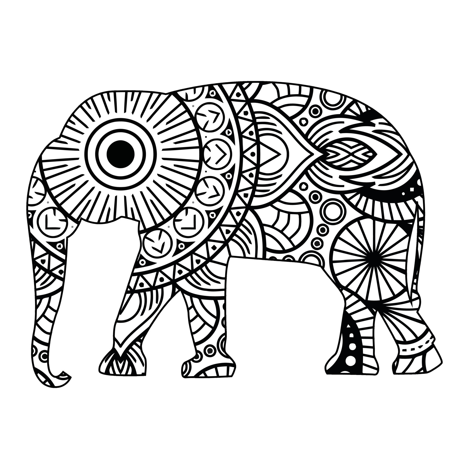 Mandala Elephant Coloring Page 6943688 Vector Art at Vecteezy